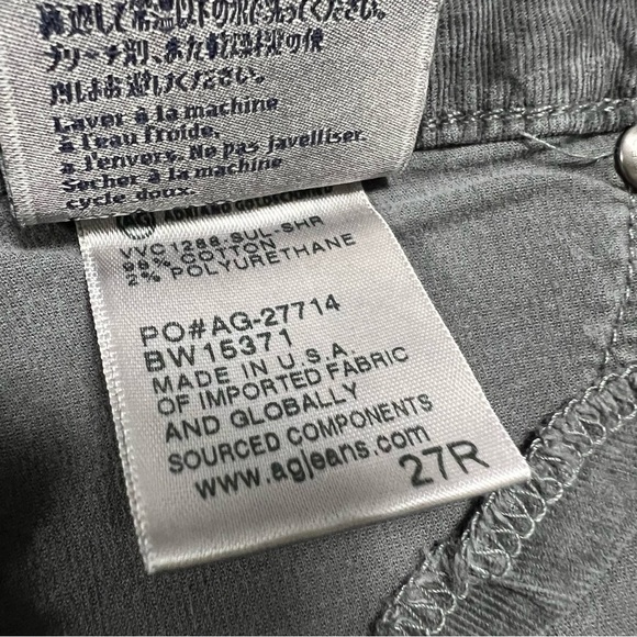 Ag Adriano Goldschmied The Legging Corduroy Super Skinny Jeans Gray - Picture 9 of 11